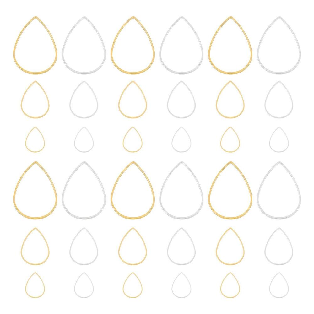 3058 300pcs Drop Open Bezels for Resin 3 Sizes Earrings Beading Hoop